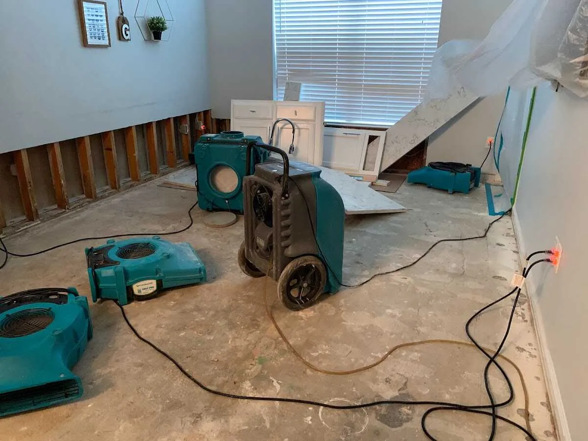Dehumidifier in flood-cut room for Water Extraction & Removal in Macomb